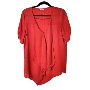 MILANO ORANGE SHORTSLEEVE FLOWY BLOUSE